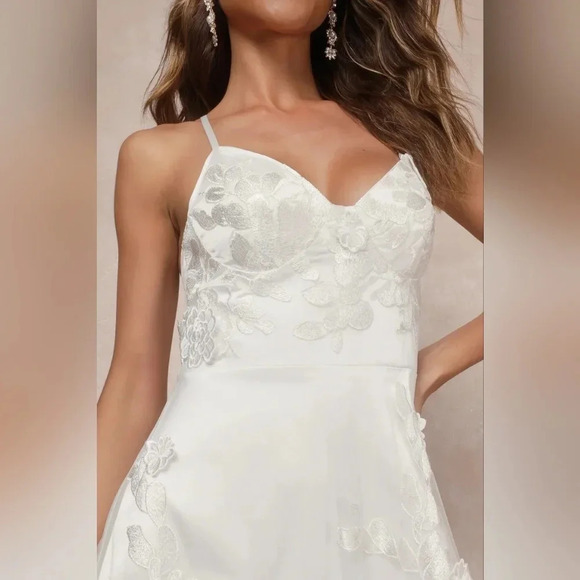 Lulus Profound Elegance Ivory 3D Floral Embroidered Maxi Dress XL Wedding Party - Picture 4 of 14